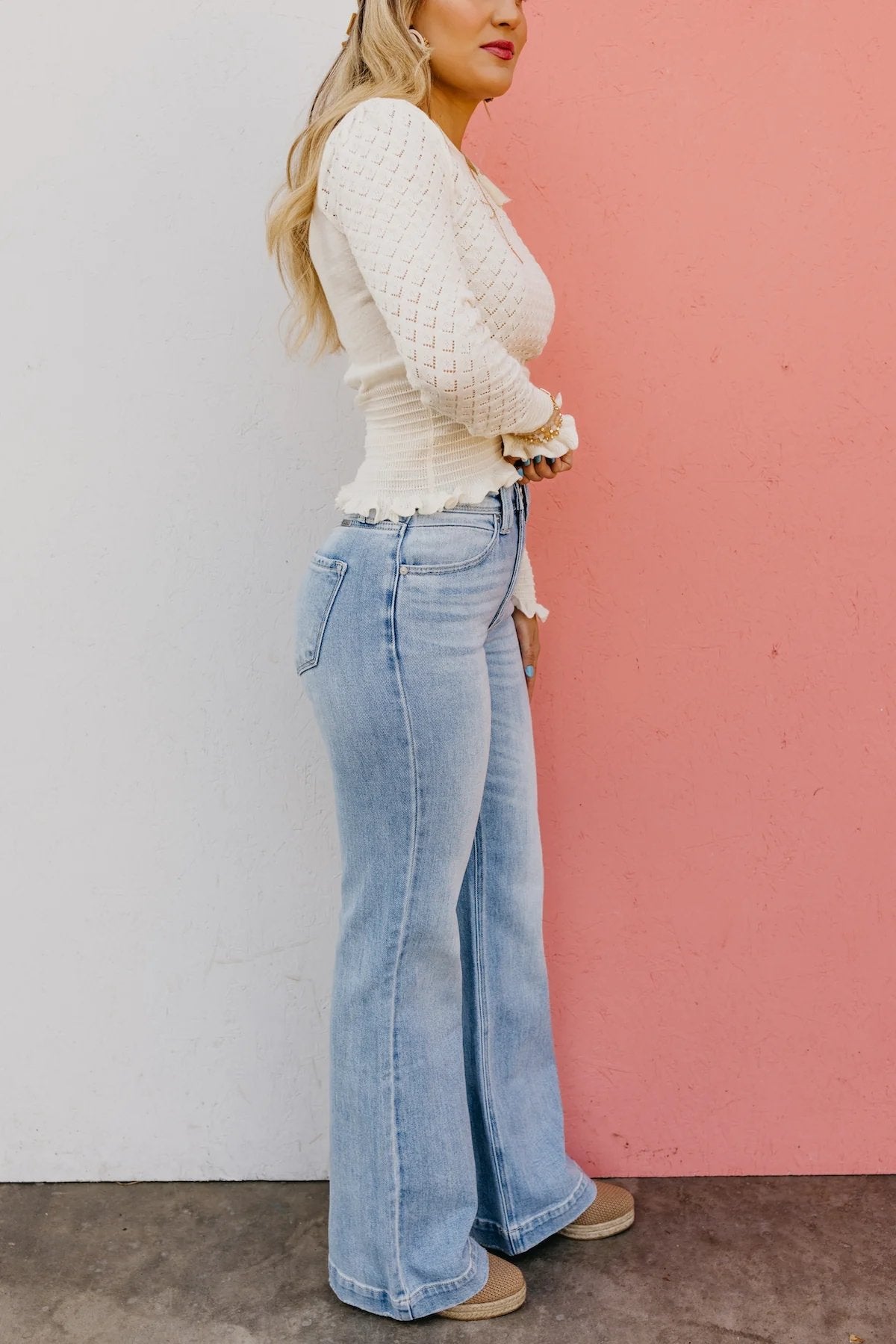 🔥💥 Vintage Wash Plus-Size Jeans — Stretchy, Tummy Control & Straight Leg Fit