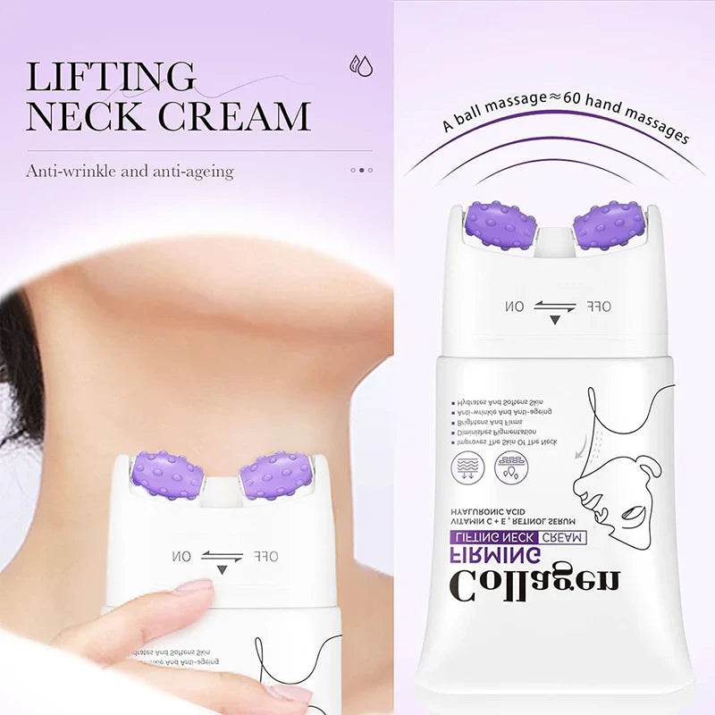 🔥 Collagen Firming Neck Cream with Massage Roller🔥